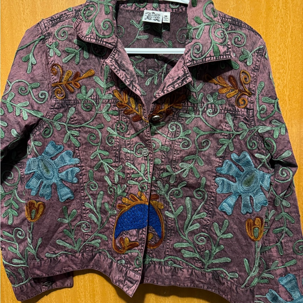 Parsley & Sage Jacket Embroidered Floral Jacket